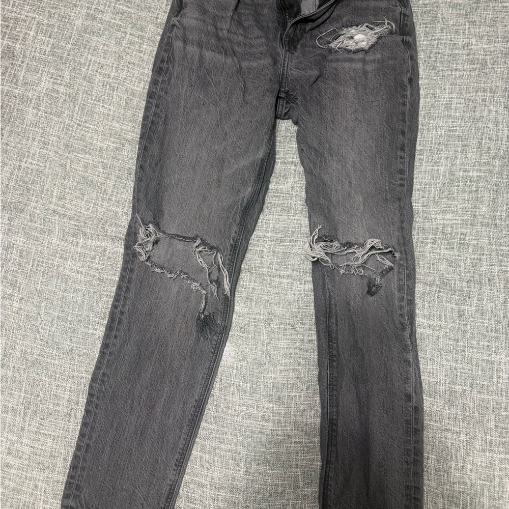 Distressed Gray Women Jeans